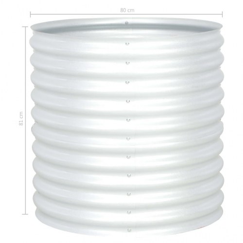 Forhøjet plantekasse 80x80x81 cm galvaniseret stål sølvfarvet