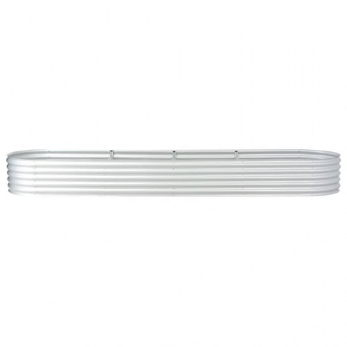 Forhøjet plantekasse 400 x 80 x 44 cm - sølvfarvet