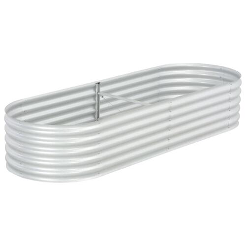 Forhøjet plantekasse 240x80x44 cm galvaniseret stål sølvfarvet