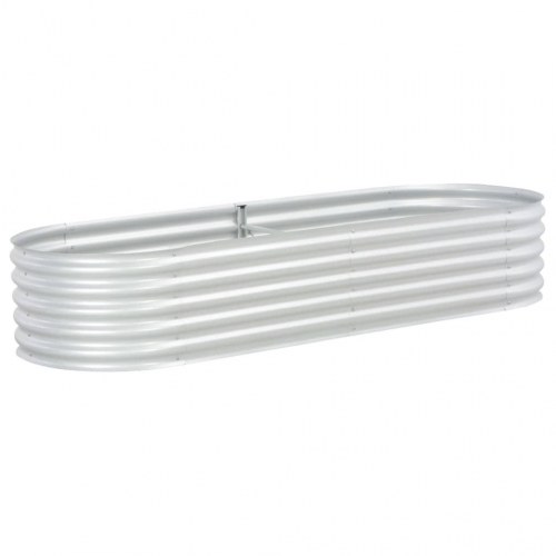 Forhøjet plantekasse 240x80x44 cm galvaniseret stål sølvfarvet
