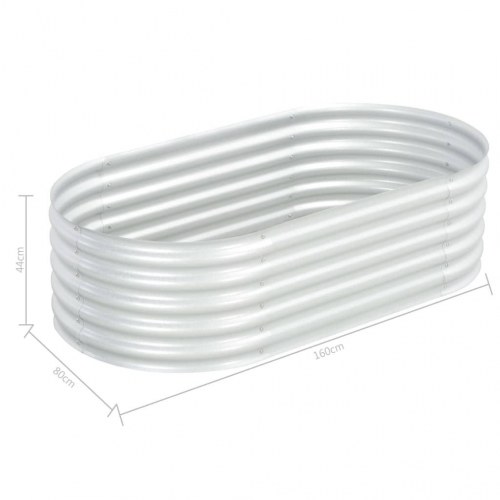 Forhøjet plantekasse i galvaniseret stål 160 x 80 x 44 cm - sølvfarvet