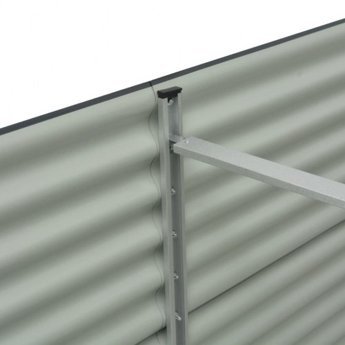 Forhøjet plantekasse 320 x 80 x 81 cm galvaniseret stål - grå