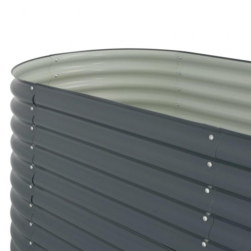 Forhøjet plantekasse 320 x 80 x 81 cm galvaniseret stål - grå