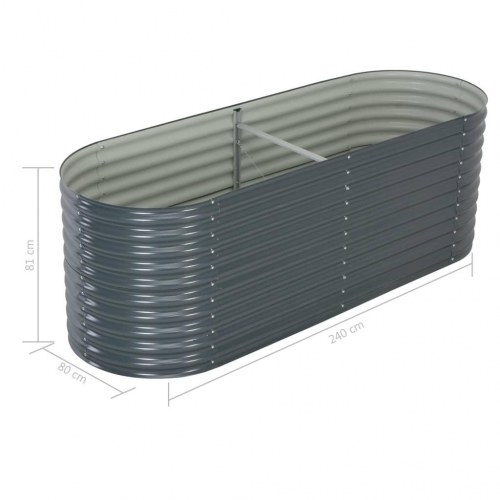 Forhøjet plantekasse 240 x 80 x 81 cm - grå