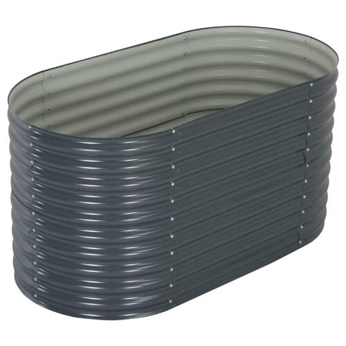 Forhøjet plantekasse 160x80x81 cm galvaniseret stål grå