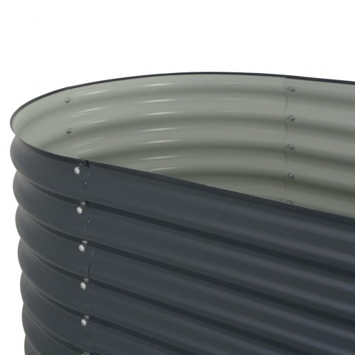 Forhøjet plantekasse i galvaniseret stål 160 x 80 x 81 cm - grå
