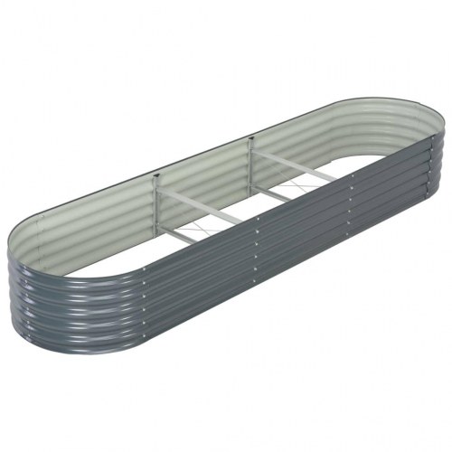 Forhøjet plantekasse 320x80x44 cm galvaniseret stål grå