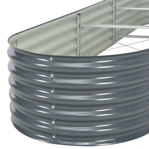 Forhøjet plantekasse 320x80x44 cm galvaniseret stål grå