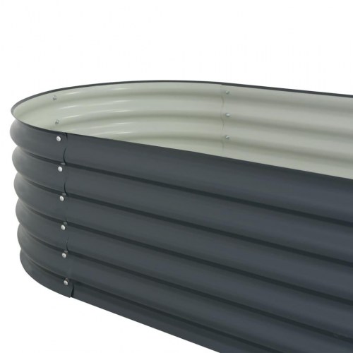 Forhøjet plantekasse i galvaniseret stål 240 x 80 x 44 cm - grå