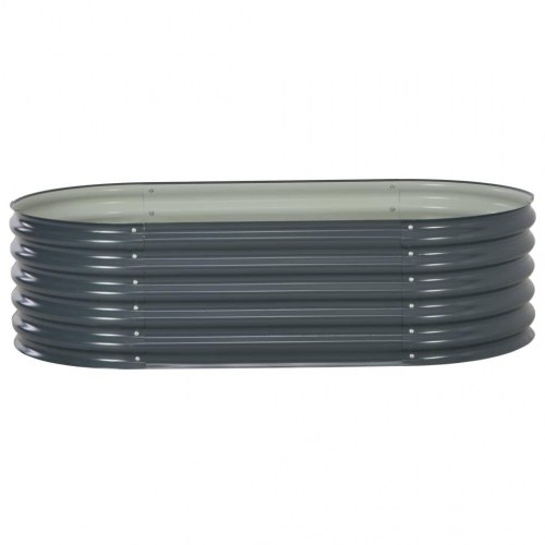 Forhøjet plantekasse 160x80x44 cm galvaniseret stål grå