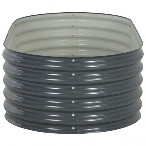 Forhøjet plantekasse 160x80x44 cm galvaniseret stål grå