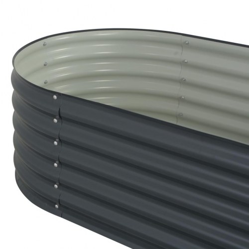 Forhøjet plantekasse 160x80x44 cm galvaniseret stål grå