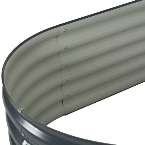 Forhøjet plantekasse 160x80x44 cm galvaniseret stål grå