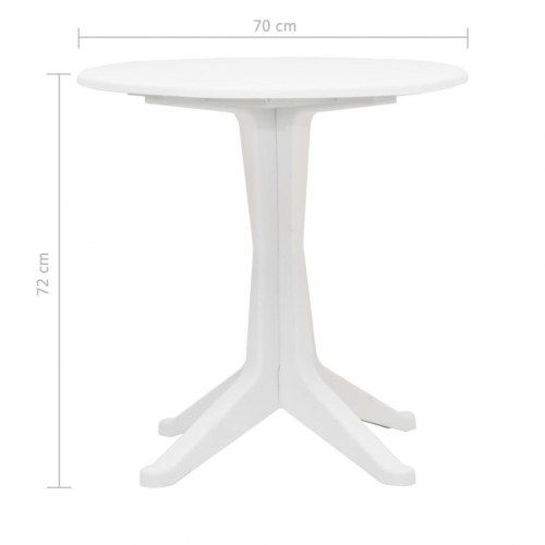 Havebord i plastik 70 cm hvid