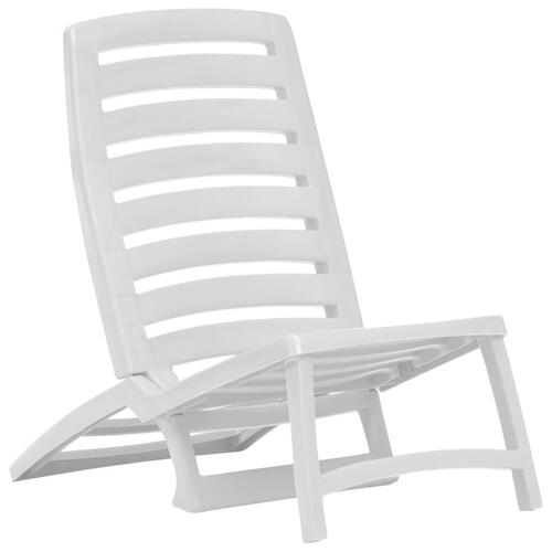 Foldbare strandstole til børn 4 stk. plastik hvid