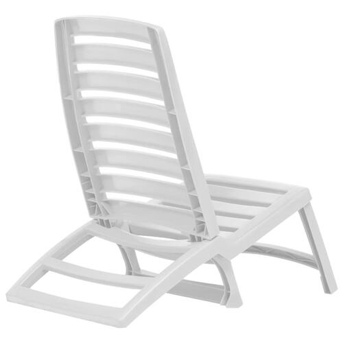 Foldbare strandstole til børn 4 stk. plastik hvid