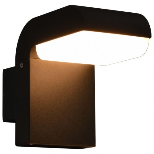 Udendørs LED-væglampe 9 W - oval, sort