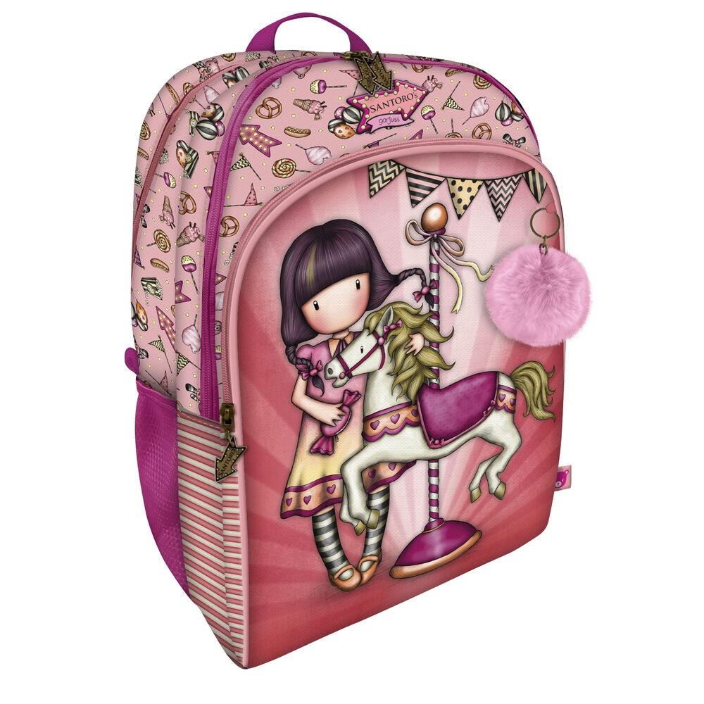 Skoletaske Gorjuss Carousel Laksefarvet 34 5 X 43 5 X 22 Cm
