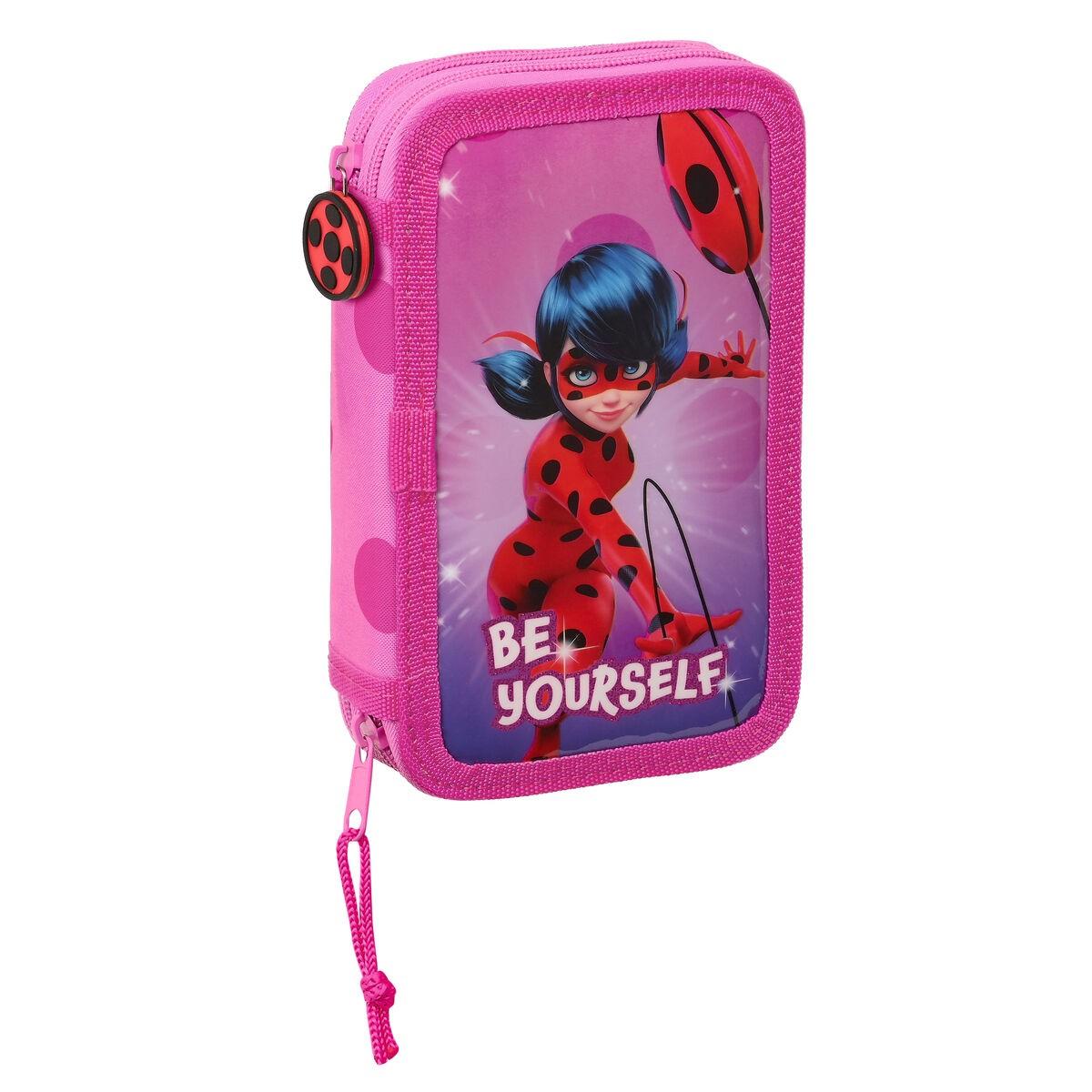 Dobbelt penalhus Lady Bug Fuchsia (28 stk)