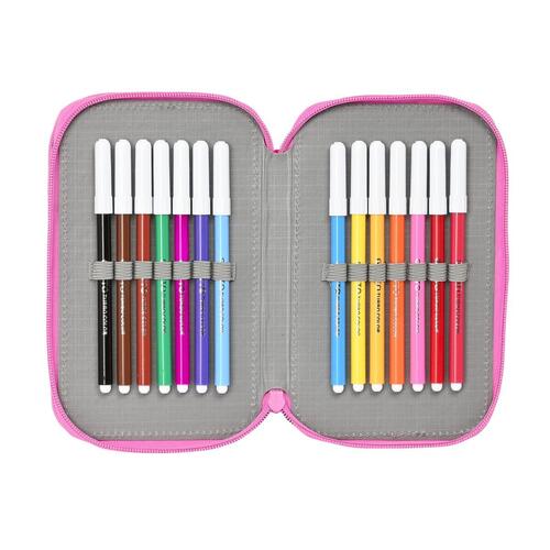 Dobbelt penalhus Lady Bug Fuchsia (28 stk)