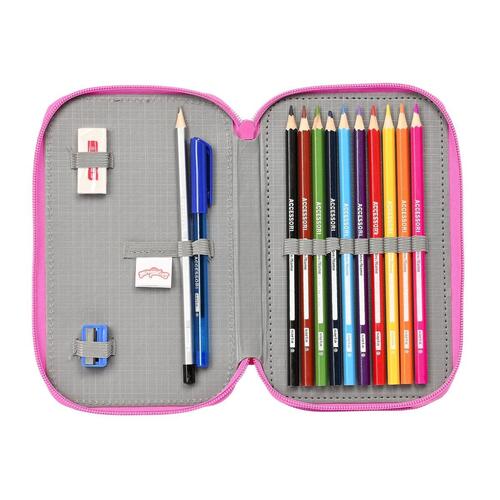 Dobbelt penalhus Lady Bug Fuchsia (28 stk)