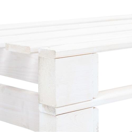 Pallebænk til haven træ hvid