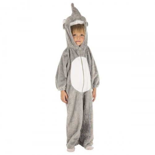 Elefantkostume til børn - 1-2 år, jumpsuit med hætte