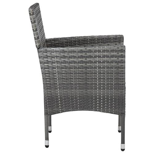 Spisebordsstole til haven 2 stk. polyrattan grå