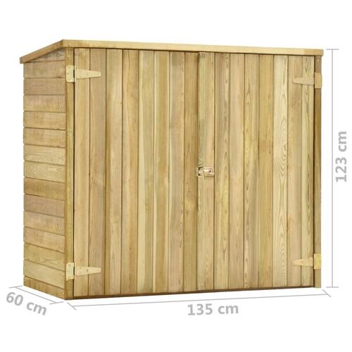 Redskabsskur 135 x 60 x 123 cm imprægneret fyrretræ