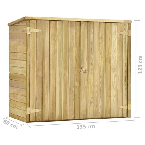 Redskabsskur 135 x 60 x 123 cm imprægneret fyrretræ
