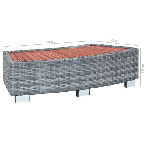 Spatrin i polyrattan 92 x 45 x 25 cm grå