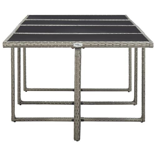 Udendørs spisebordssæt 13 dele med hynder polyrattan grå