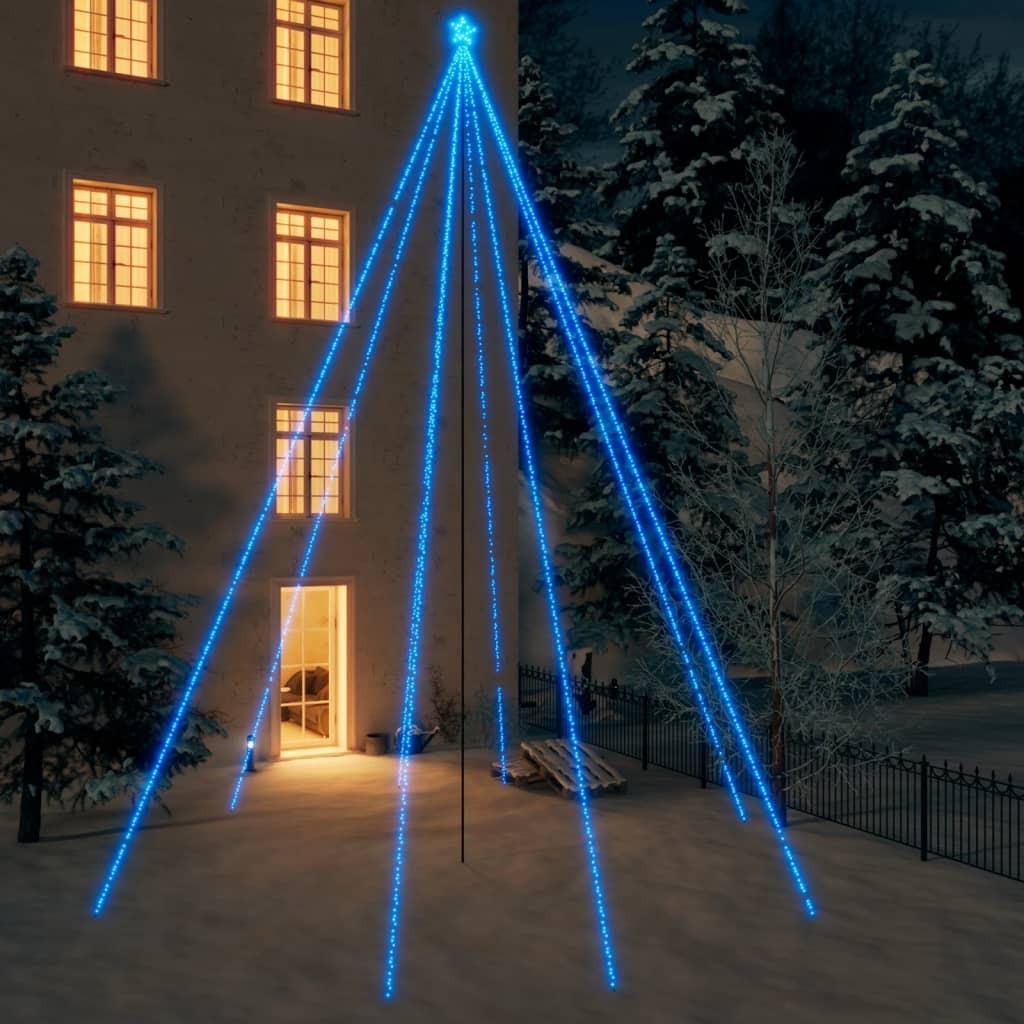 Lysende juletræ 1300 LED'er 8 m inde/ude blåt lys
