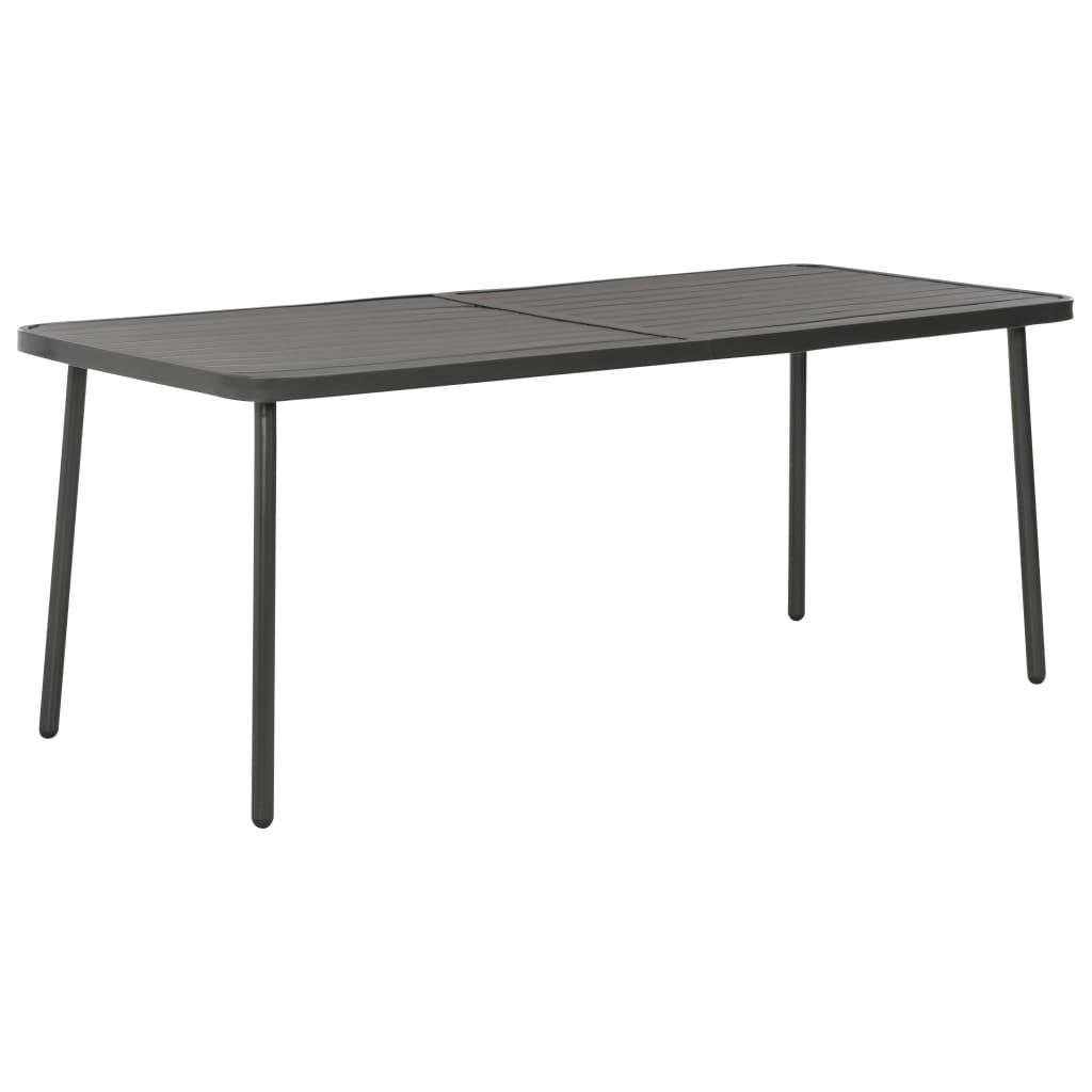 Havebord i stål - 180 × 83 × 72 cm, mørkegrå