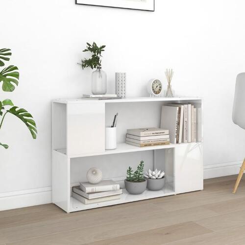 Bogreol 100x24x63 cm konstrueret træ hvid højglans