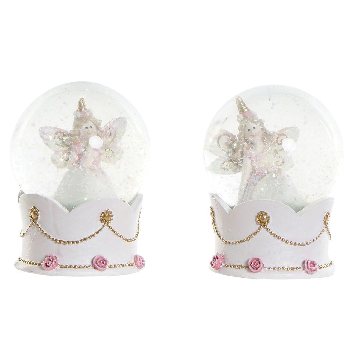 Luminous Decoration Snebold Krystal Harpiks (6,5 x 6,5 x 8,5 cm) (2 enheder)