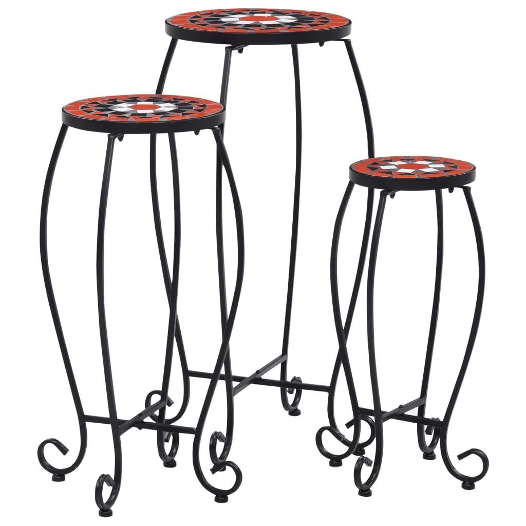 Borde 3 Stk Mosaikdesign Keramisk Terracotta Og Hvid