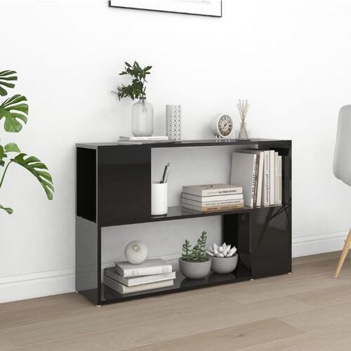 Bogreol 100x24x63 cm konstrueret træ sort højglans