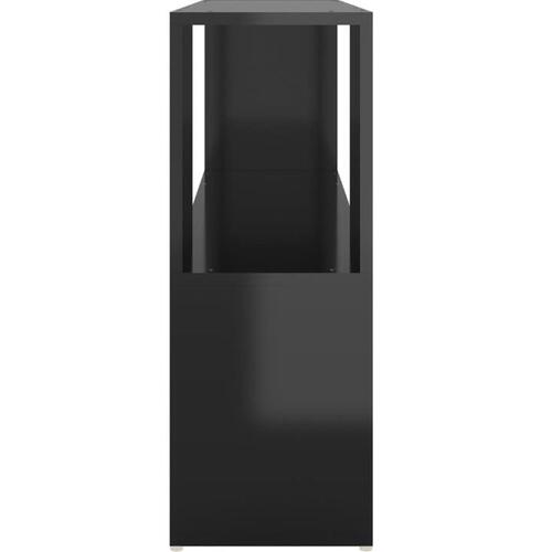 Bogreol 100x24x63 cm konstrueret træ sort højglans