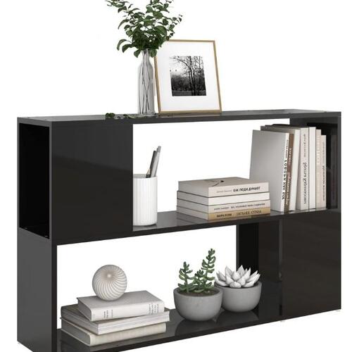 Bogreol 100x24x63 cm konstrueret træ sort højglans