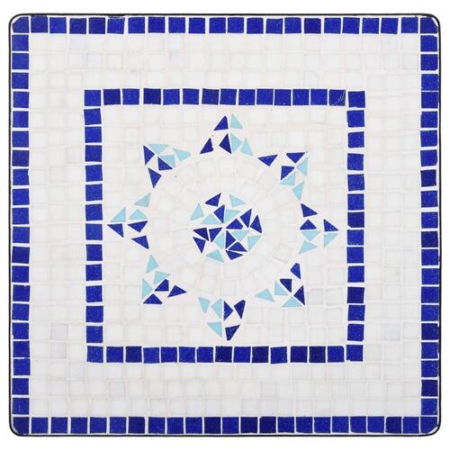 Bistrobord med mosaikdesign 60 cm keramisk blå og hvid