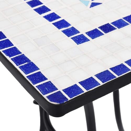 Bistrobord med mosaikdesign 60 cm keramisk blå og hvid
