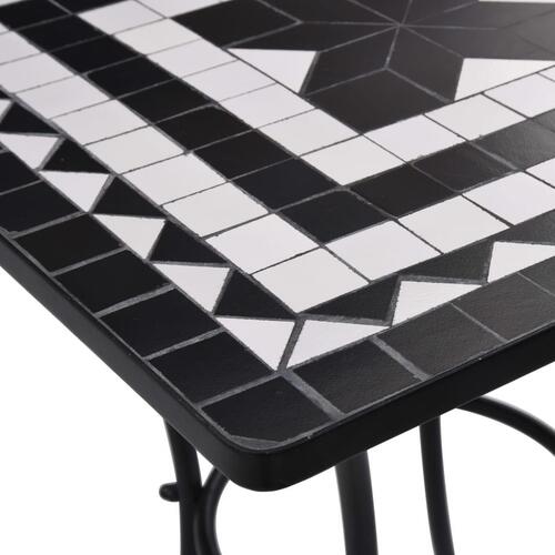 Bistrobord med mosaikdesign 60 cm keramisk sort og hvid