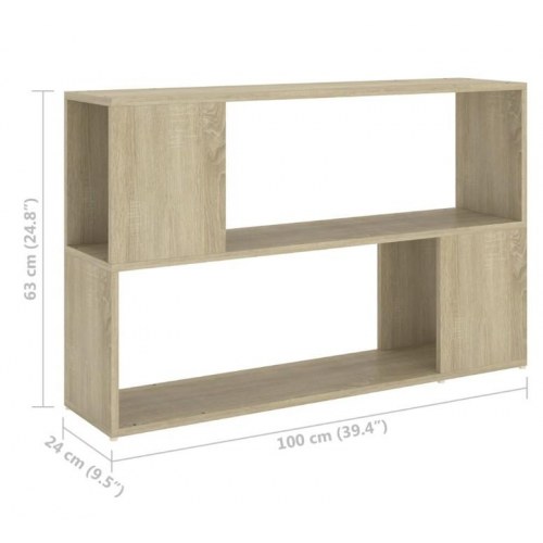 Bogreol 100x24x63 cm konstrueret træ sonoma-eg