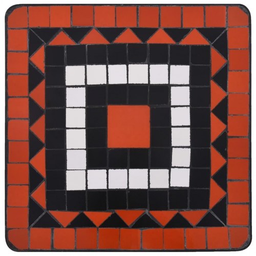 Mosaikbord i keramik - terrakotta/hvid, 35 × 35 × 56 cm