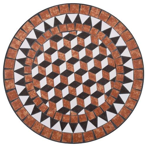 Bistrobord med mosaikdesign 60 cm keramisk brun
