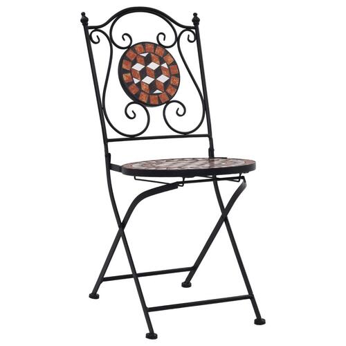 Bistrostole 2 stk. med mosaikdesign keramisk brun