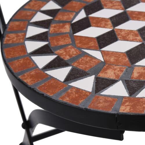 Bistrostole 2 stk. med mosaikdesign keramisk brun