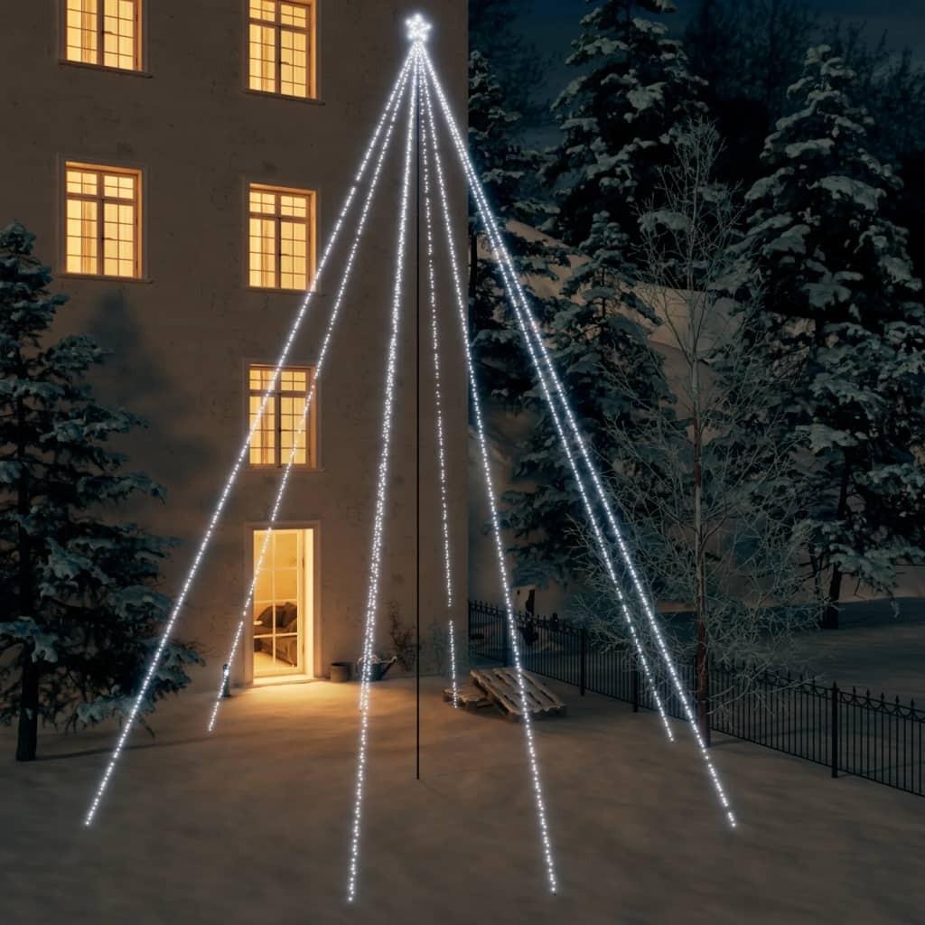 Lysende juletræ 1300 LED'er 8 m inde/ude koldt hvidt lys