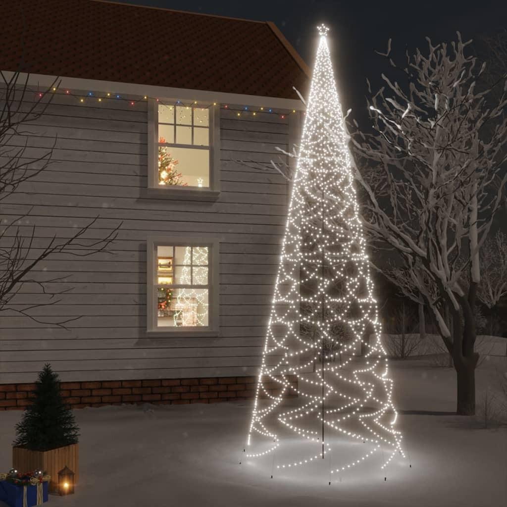 Juletræ med spyd 3000 LED'er 800 cm koldt hvidt lys